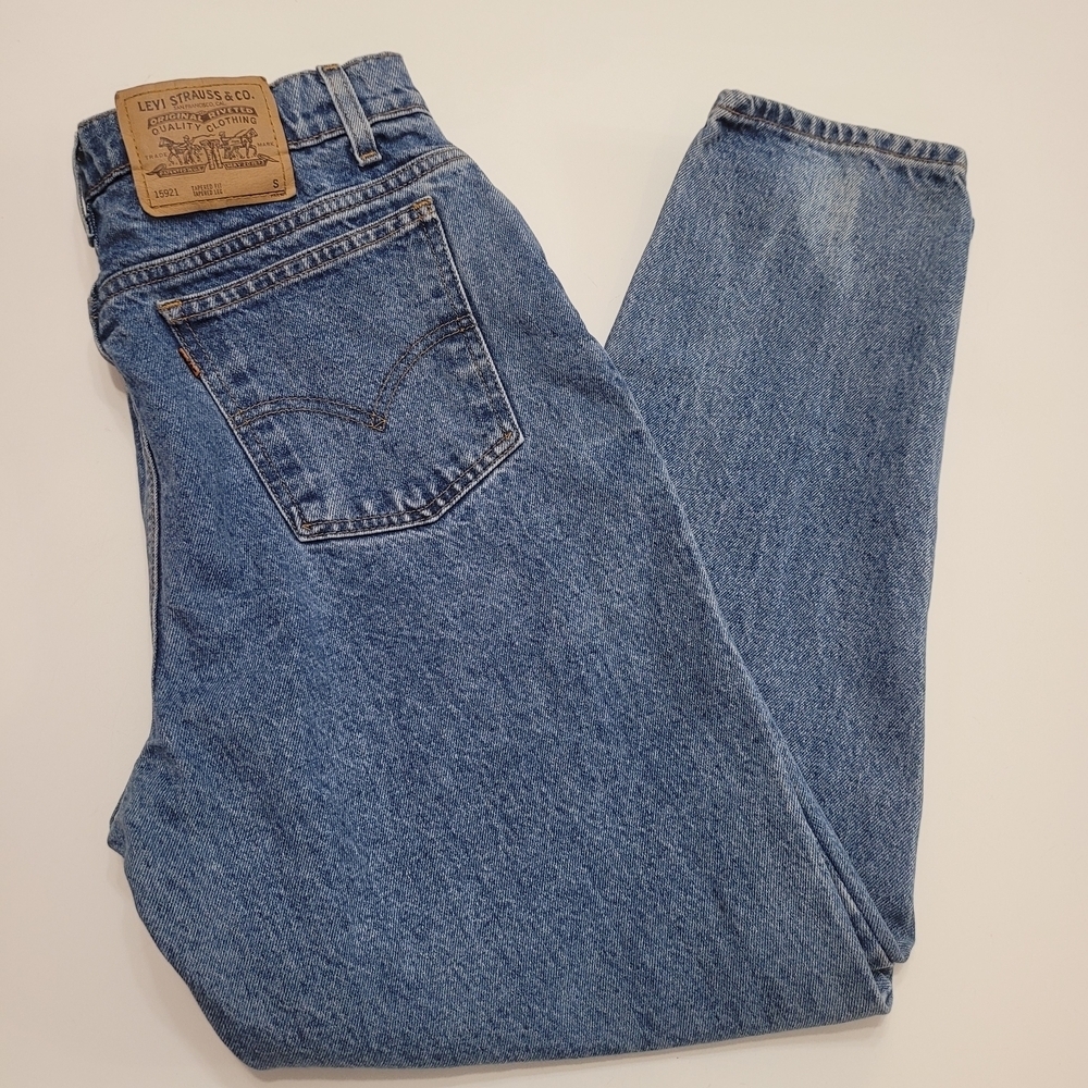 Levis Vintage Jeans High Waist Tapered Leg Fit 921 Size 16 Short Orange Tab - Picture 6 of 15